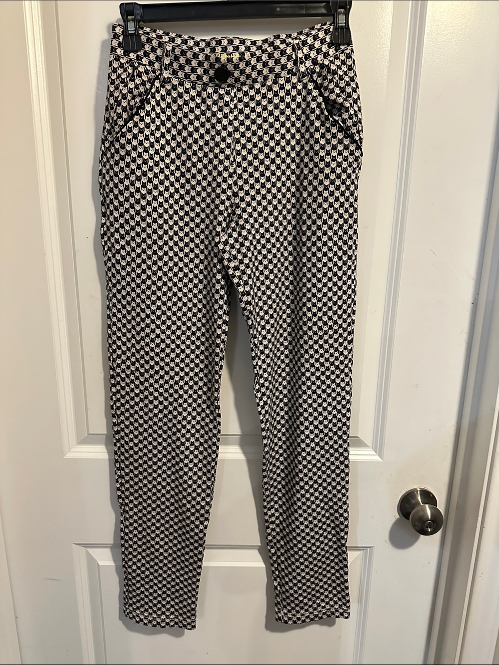 Betabrand Black and White Checker Leggings